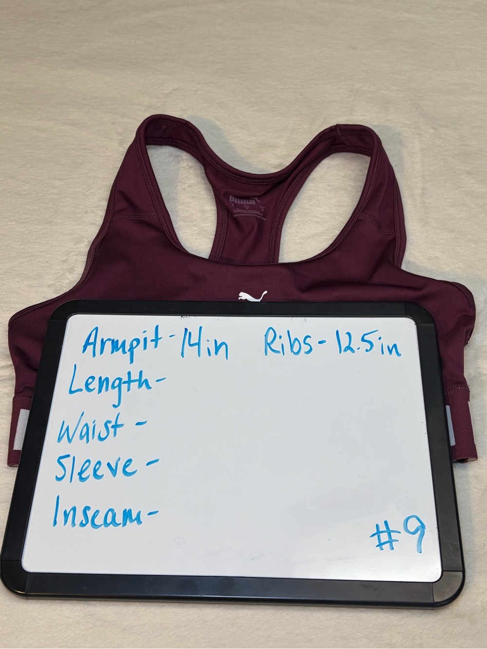 Puma Maroon Racerback Sports Bra with Branded Elastic - Picture 3 of 4